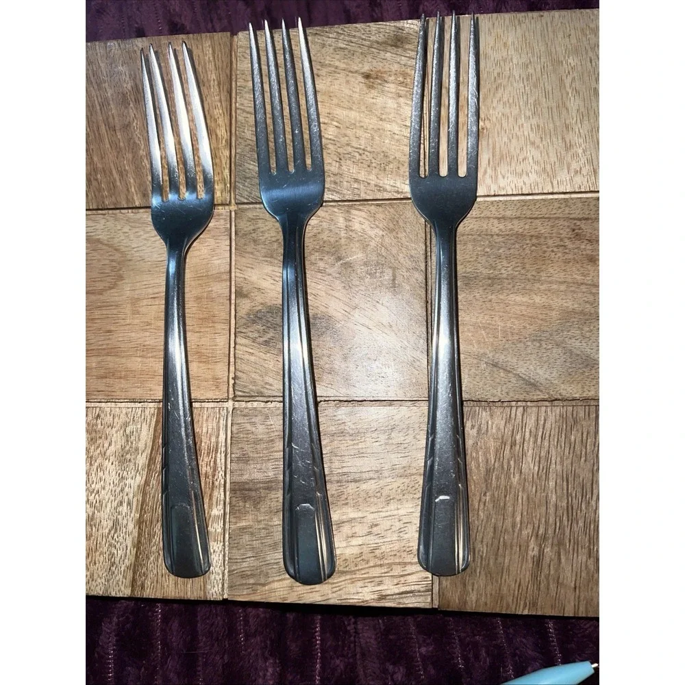 HULL Lifetime Stainless Dinner Fork Lot Of 3